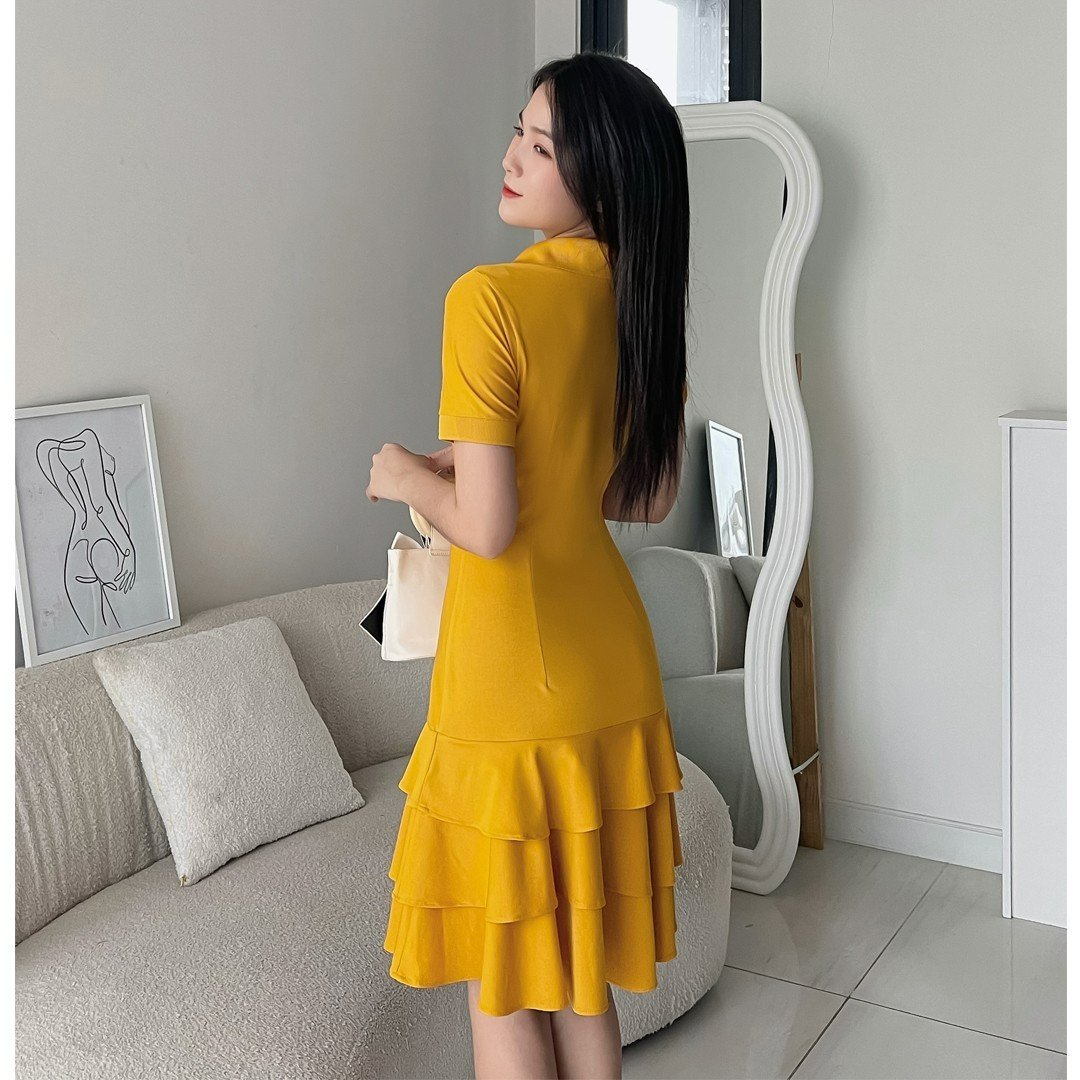 Đầm bèo đuôi cá kiểu cổ polo D078- Lady Fashion - Khánh Linh Style