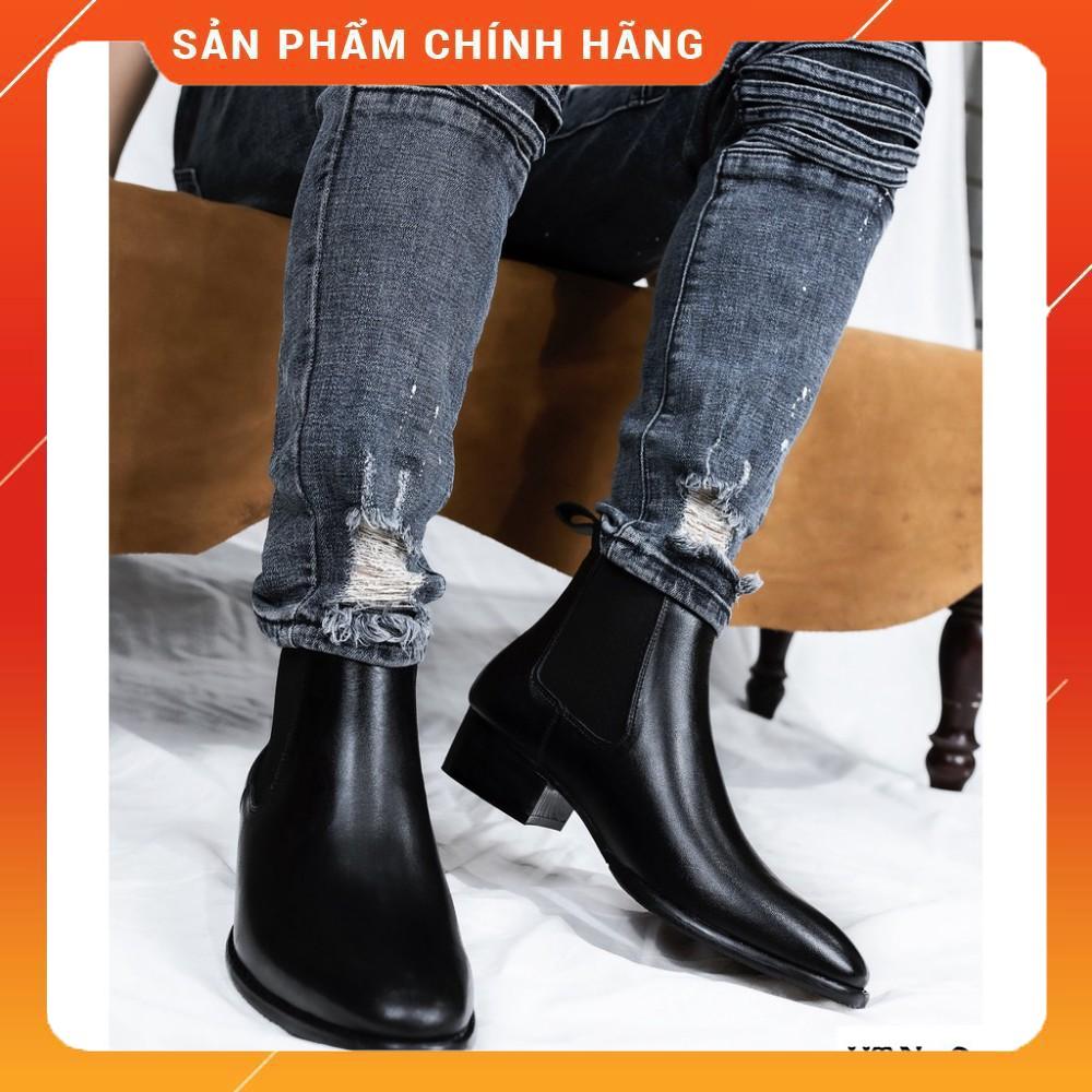 Giày Chelsea Boot Da Bò Thật HT.NEO Cổ Cao Thời Trang size 38-43