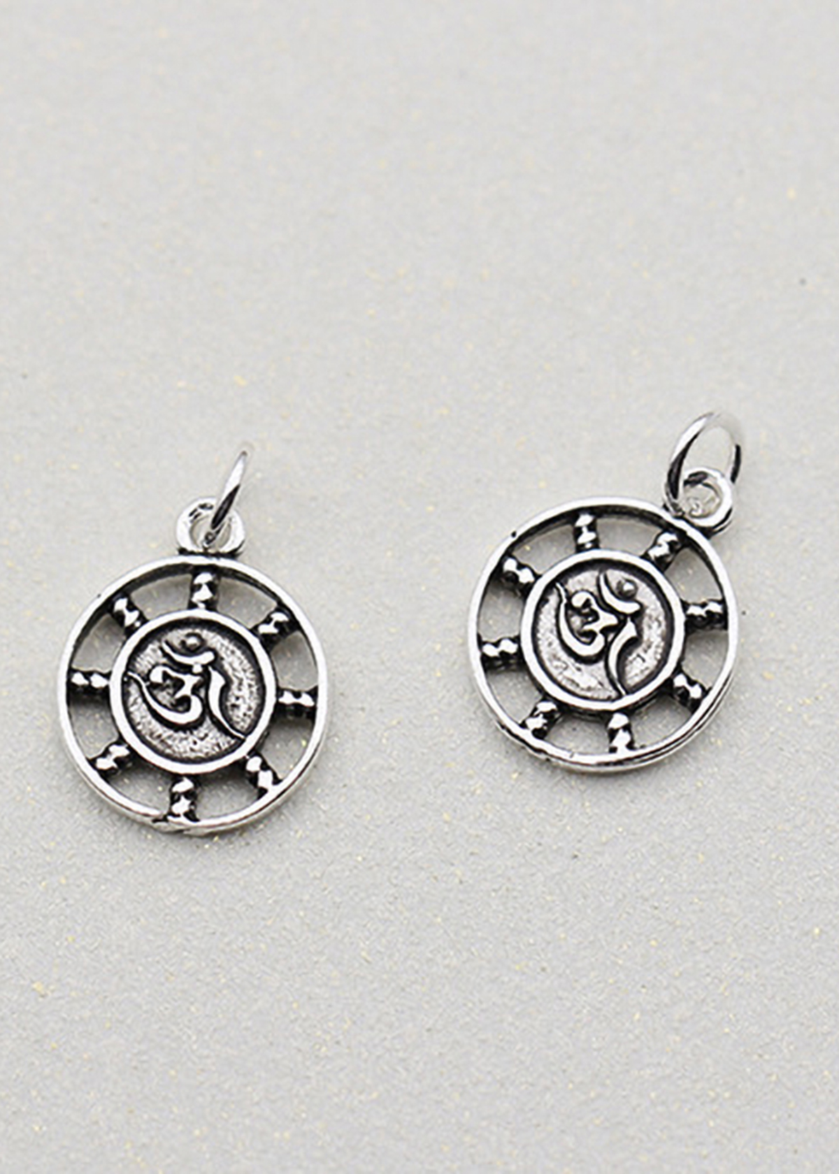 Combo 3 cái charm bạc hình bánh lái chữ phúc treo - Ngọc Quý Gemstones