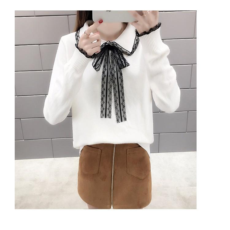 Áo len nữ siêu hot_nơ đen
