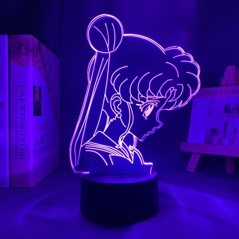 Đèn Led 3d Hình Thuỷ Thủ Mặt Trăng Trang Trí phòng bé Sailor Moon