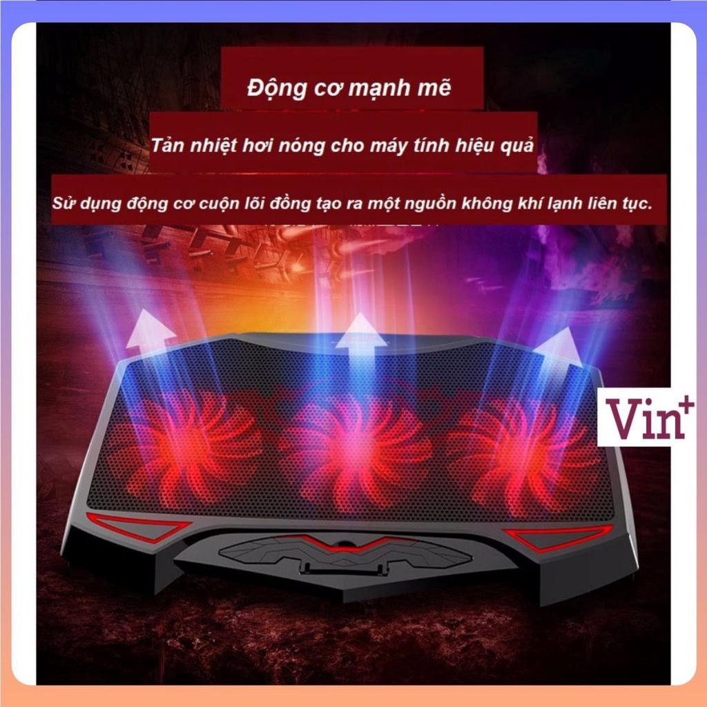 ️ Đế Tản Nhiệt Cho Máy Tính Laptop - Macbook Nuoxi 3 Quạt, Chạy Êm Làm Mát Laptop, Độ Đèn Led Gaming.