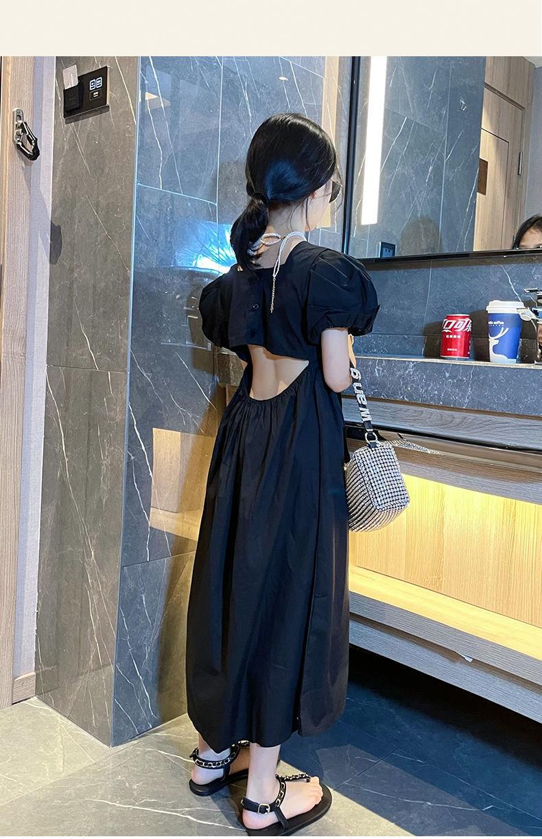 DONGSHOP HOT Cô gái ăn mặc mùa hè 2023 vừa lớn bé váy cô gái mỏng mùa hè ăn mặc phong cách phương Tây thời trang đầm dài cho trẻ em
