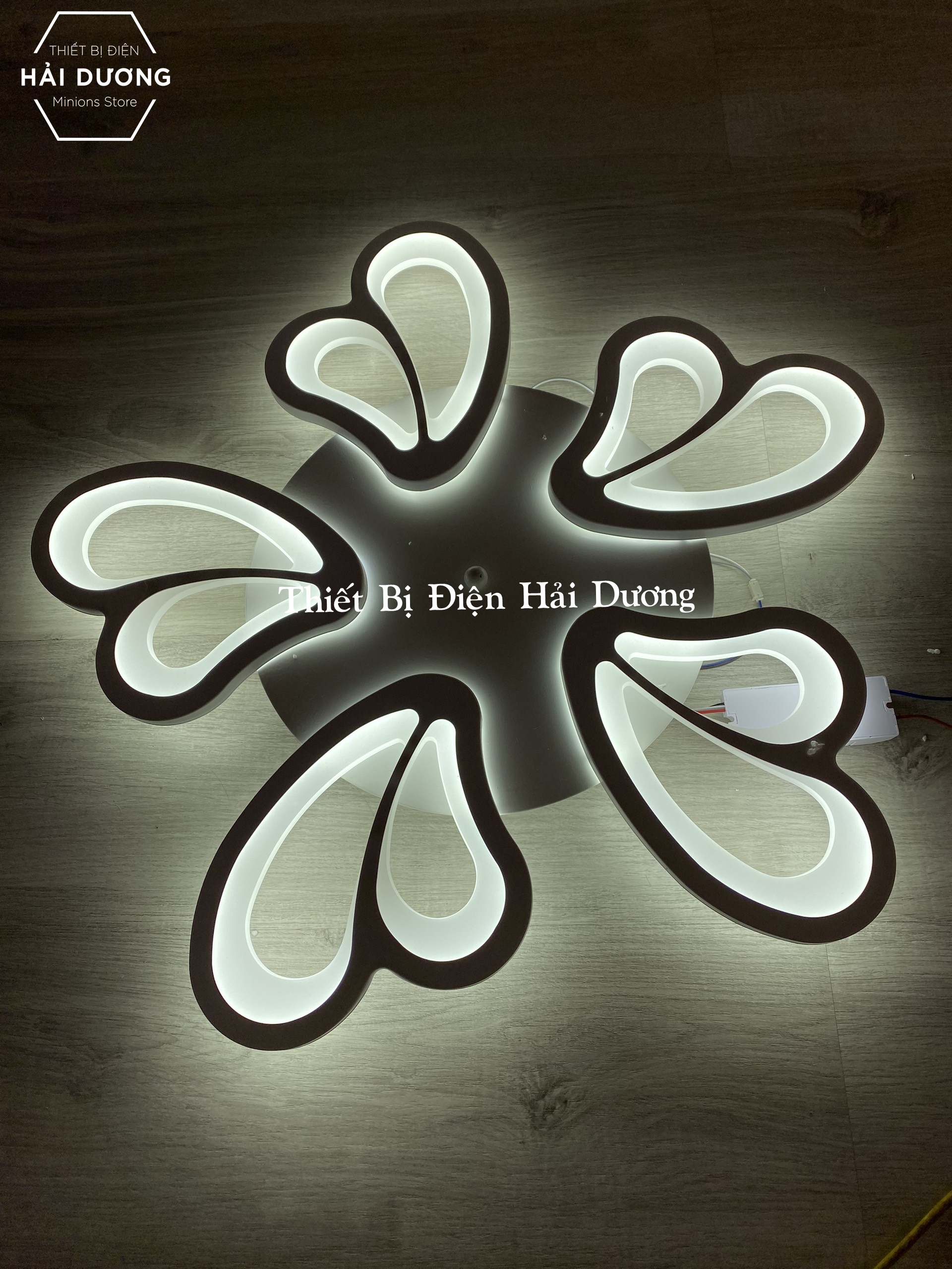 Đèn Ốp Trần Decor 5 Cánh Bướm NT021 - 3 Chế Độ Ánh Sáng - Tăng Giảm Ánh Sáng - Điều Khiển Từ Xa - Kết Nối Điện Thoại