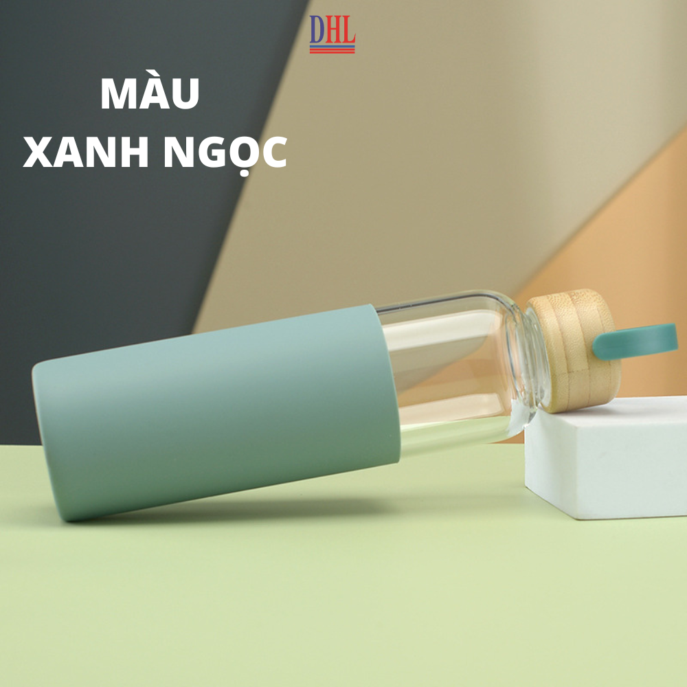 Bình đựng nước thủy tinh nguyên sinh an toàn Mitomo 500ml - Hàng chính hãn