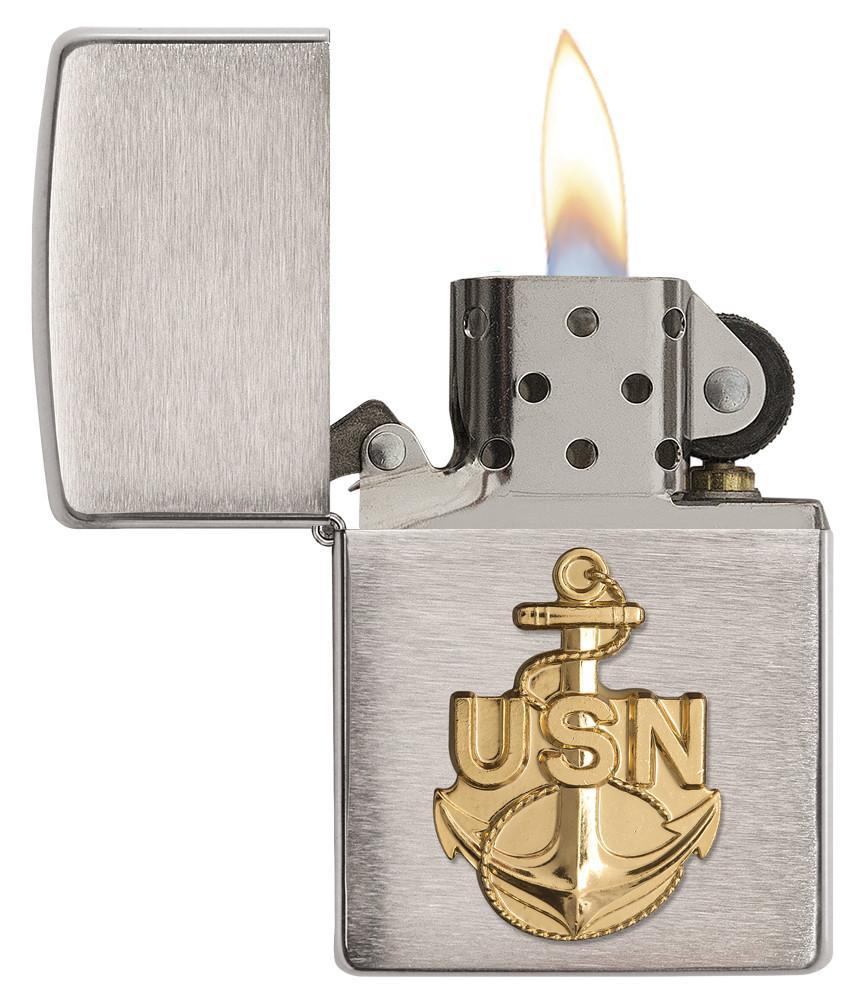 Bật Lửa Zippo US Navy Anchor Emblem Brushed Chrome 280ANC