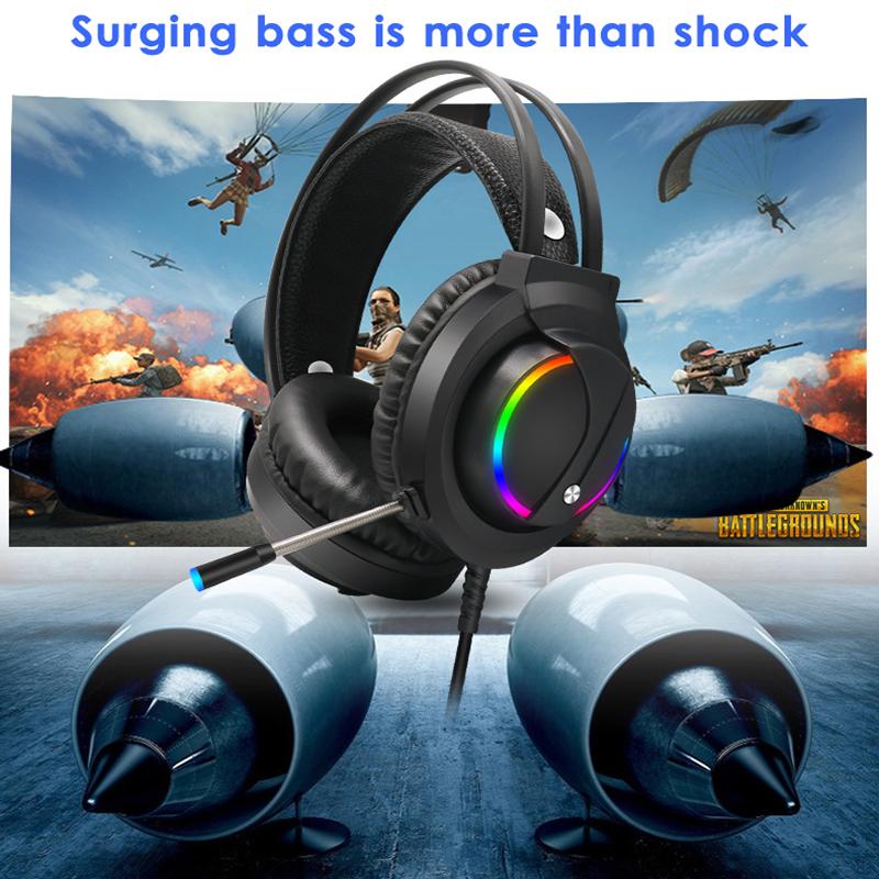 Tai Nghe Chơi Game 7.1 Ảo Tai Nghe Có Dây 4D Stereo Đèn RGB Game Tai Nghe Nhét Tai Có Micro Dành Cho Xbox One Máy Tính PS4 Game Thủ