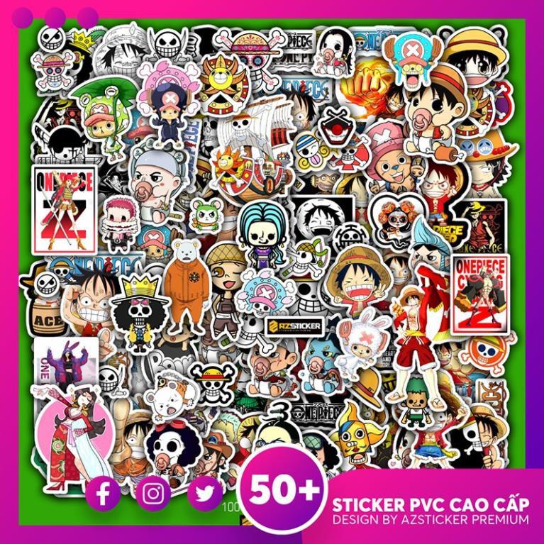 Sticker One Pice - Đảo Hải Tặc | Dán Nón Bảo Hiêm, Điện Thoại, Laptop, Bình Nước...Chống Nước, Chống Bay Màu