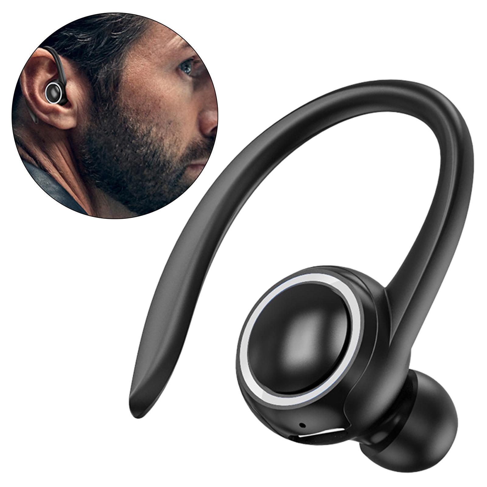 Single Ear Bluetooth Headset Water-Resistant Soft Ear Hook Sweatproof for Hiking