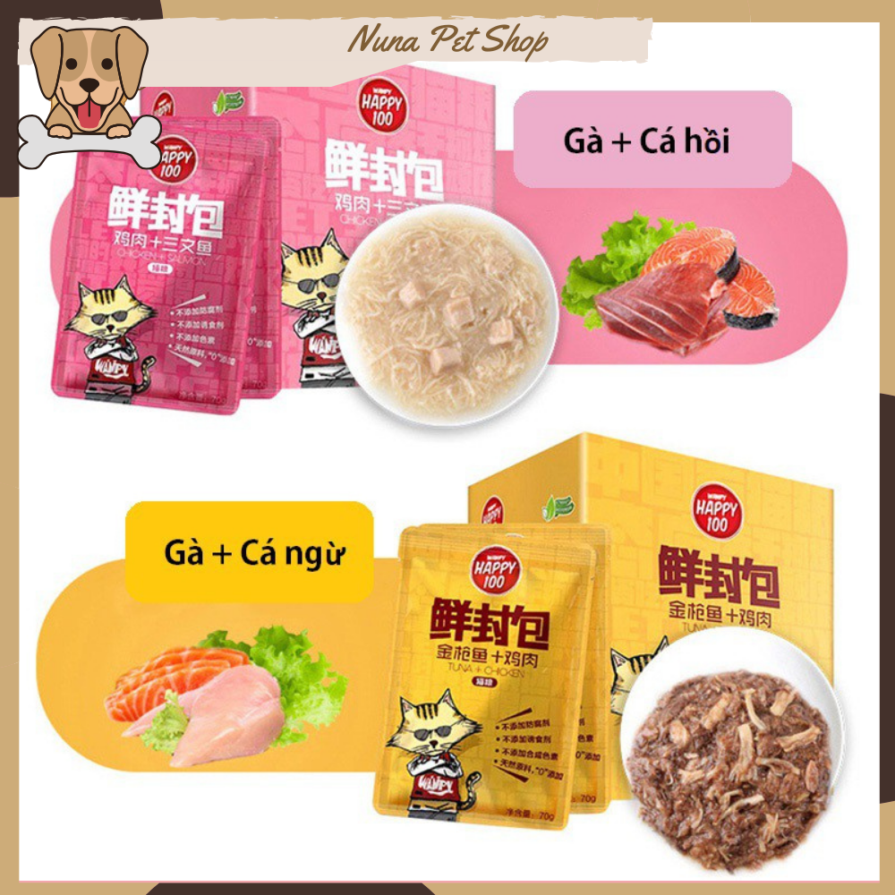 Pate Wanpy Happy 100 cho mèo - Thức ăn ướt cho mèo thơm ngon bổ dưỡng