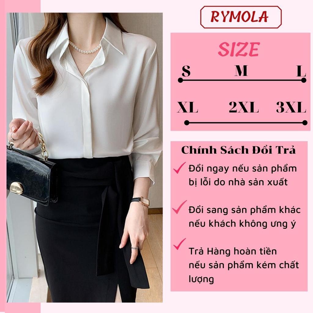 Áo Sơ Mi Nữ Công Sở Màu Trắng Cổ Đức MOLA Kiểu Hàn Quốc Vintage Ulzzang Form Rộng Dài Tay Đẹp Chất Lụa Cao Cấp A2T