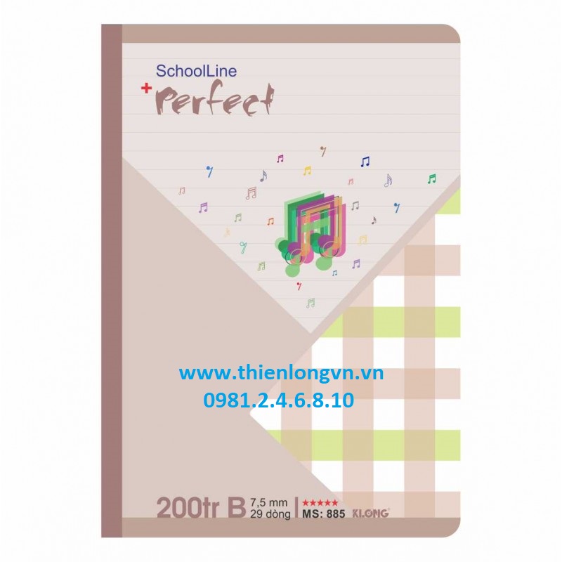 Vở kẻ ngang Perfect - 200 trang; Klong 885 bìa nâu