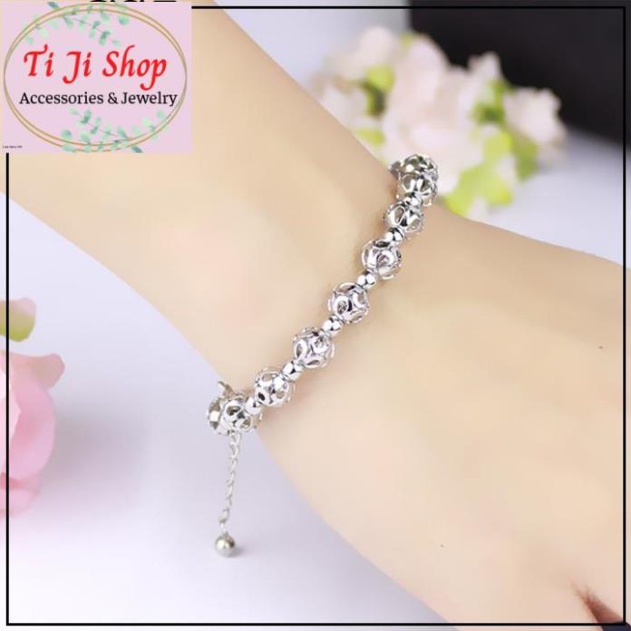 VÒNG TAY, LẮC TAY NỮ TRÁI CHÂU INOX CỰC - đẹp, không đen,