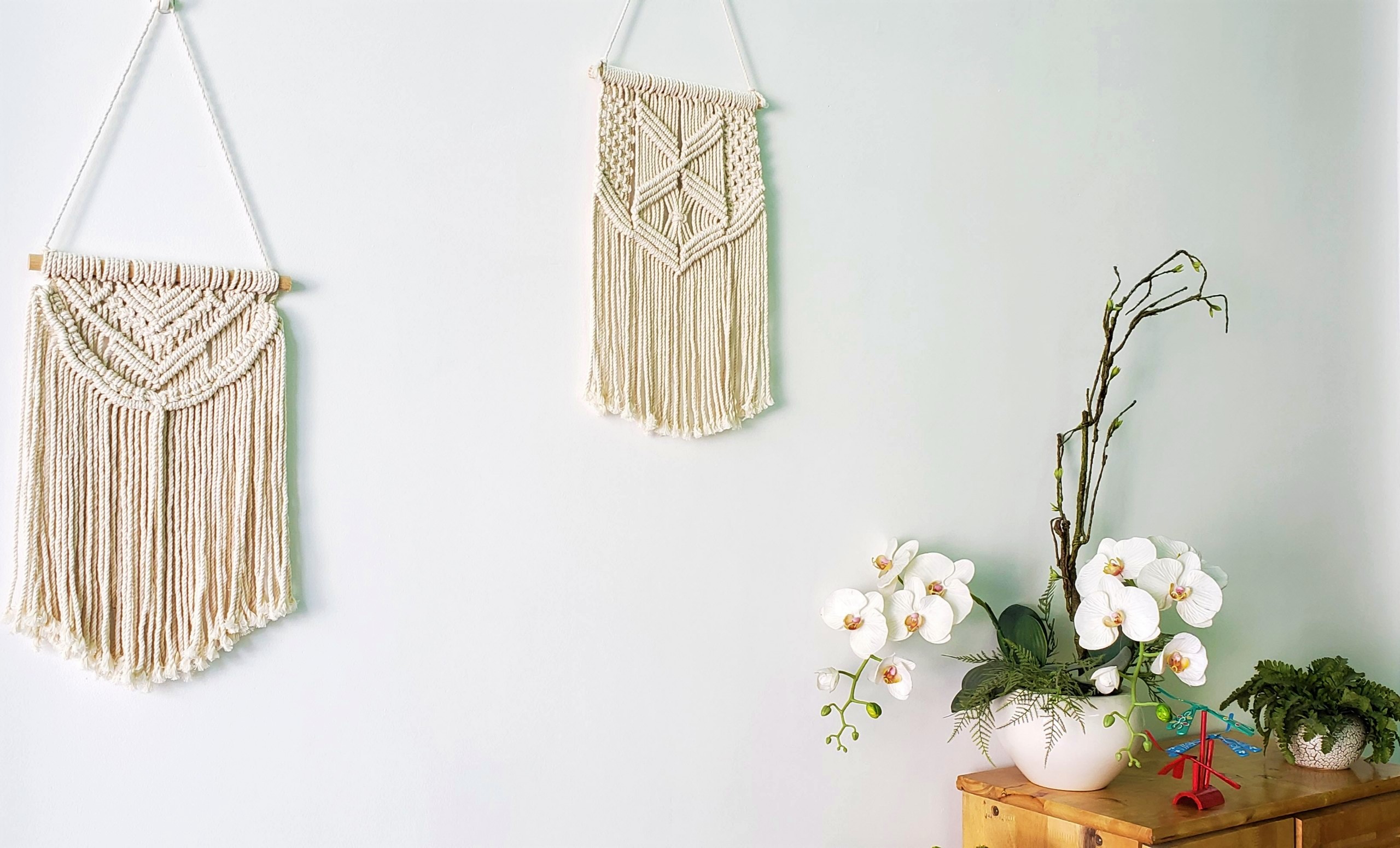 Bộ 02 Tấm rèm Macrame đẹp treo tường trang trí phòng khách và phòng ngủ