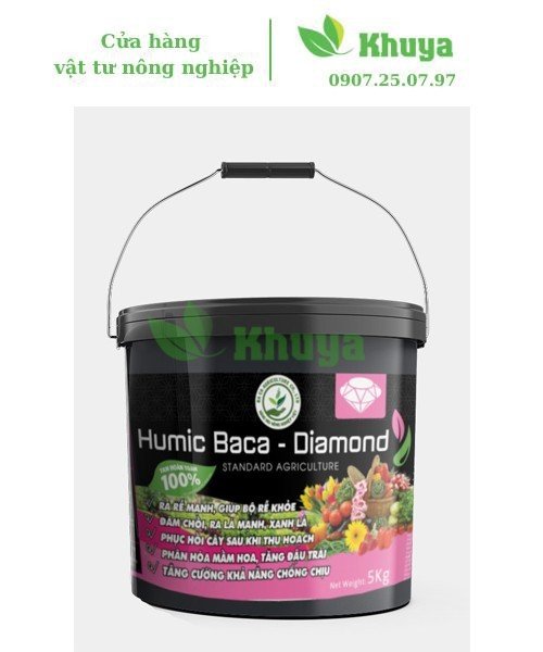 Phân bón lá Sinh học Humic Baca Diamond Hồng 5 kg Đâm chồi - Đậu trái