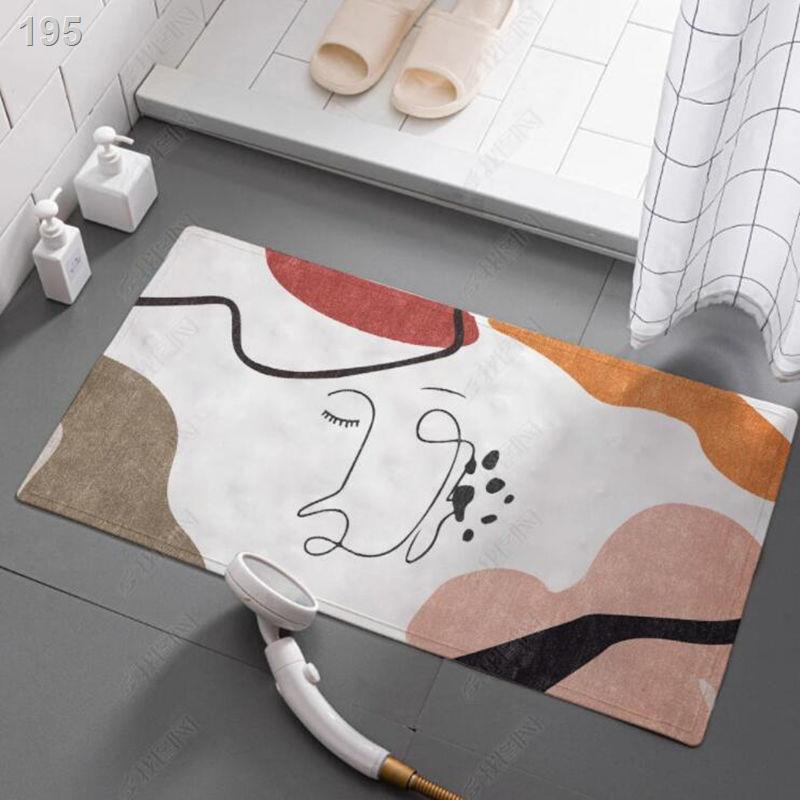 Diatom bùn phòng tắm chống trượt Thảm thấm nước sàn nhà vệ sinh Tấm lót hộ gia đình khô nhanh lưới màu đỏ