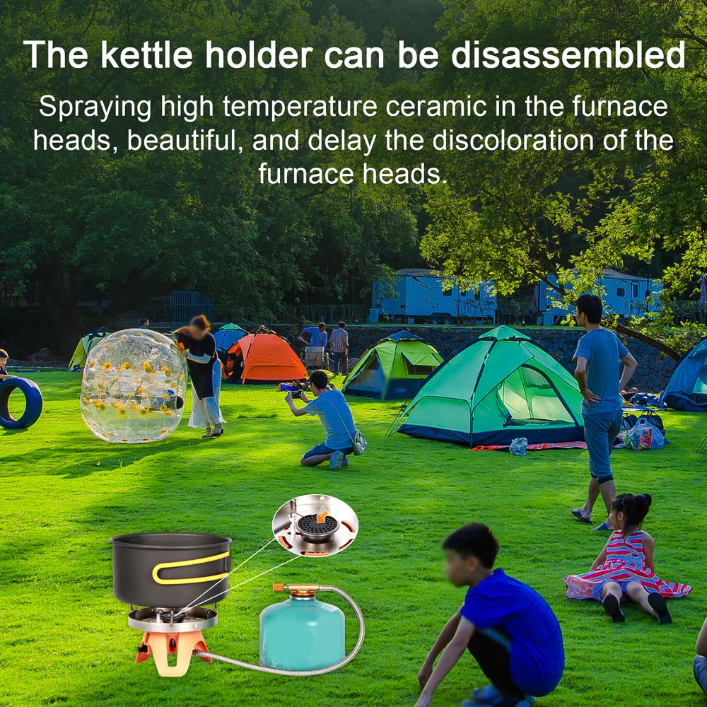 Outdoor Camping Metal Stoves Portable Picnic Barbecue Furnace Detachable Kettle Holder Stoves Mini Water Boiling Cooking Accessory