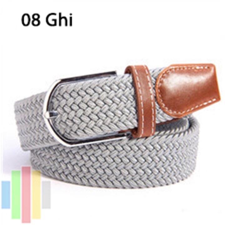 Thắt lưng vải dù co giãn bản 3,5 cm -nhóm màu trơn