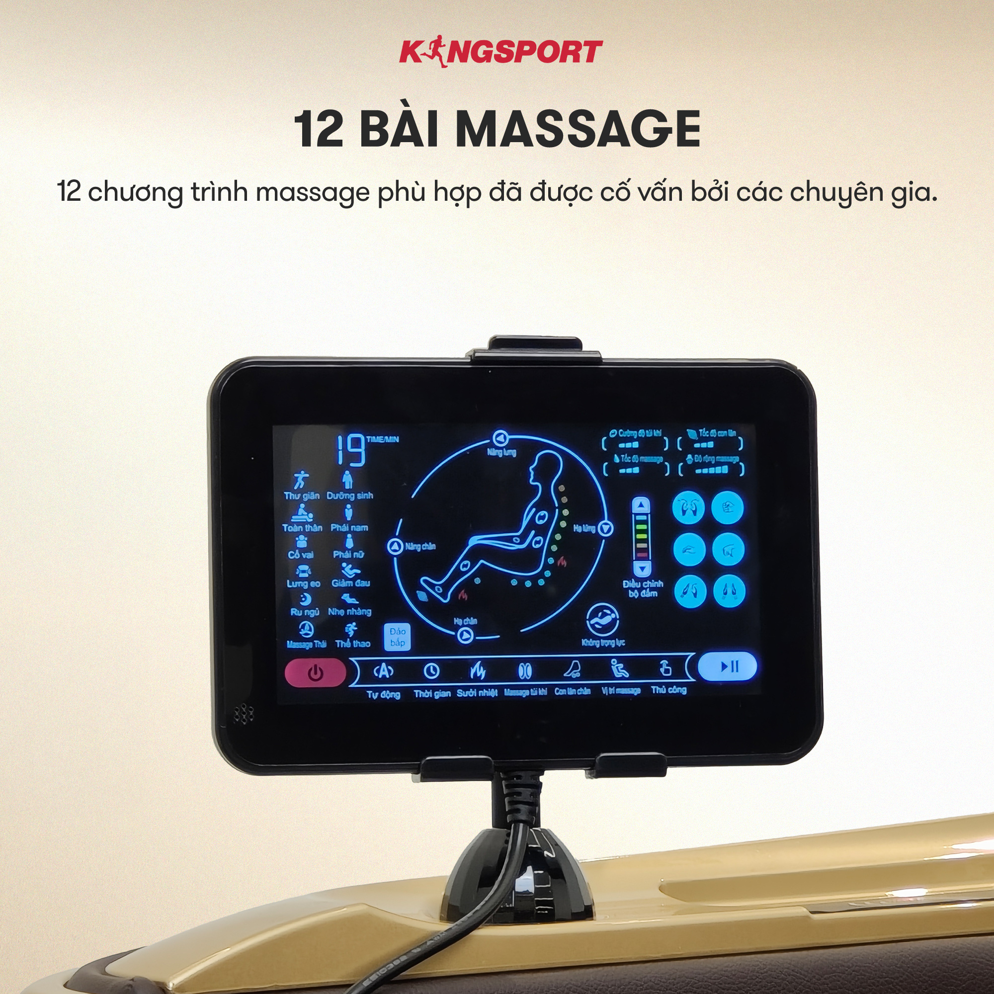 [Miễn phí lắp đặt] Ghế Massage KINGSPORT Standard G23 Sonic Công Nghệ Massage KingSonic với 12 Bài Massage Chuyên Nghiệp