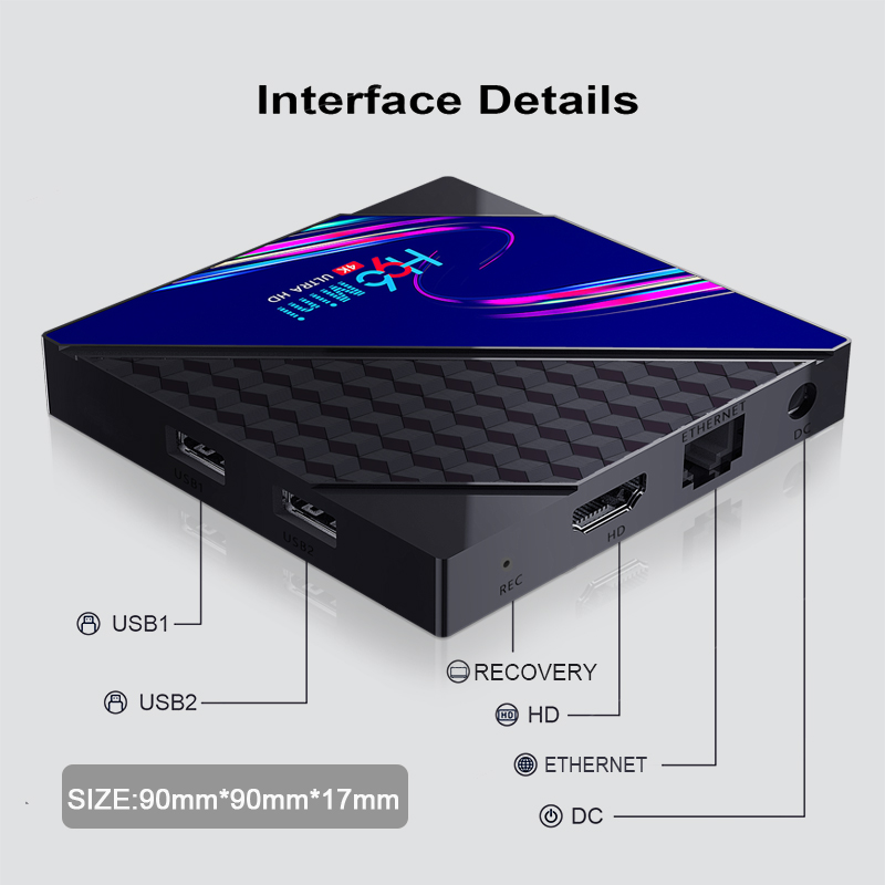 Android tv box Ram 1G, Rom 8G, xem phim HD 4K, hỗ trợ tiếng việt, hỗ trợ chức năng tìm kiếm giọng nói, thoải mái xem phim cùng người thân chính hãng H96miniv8