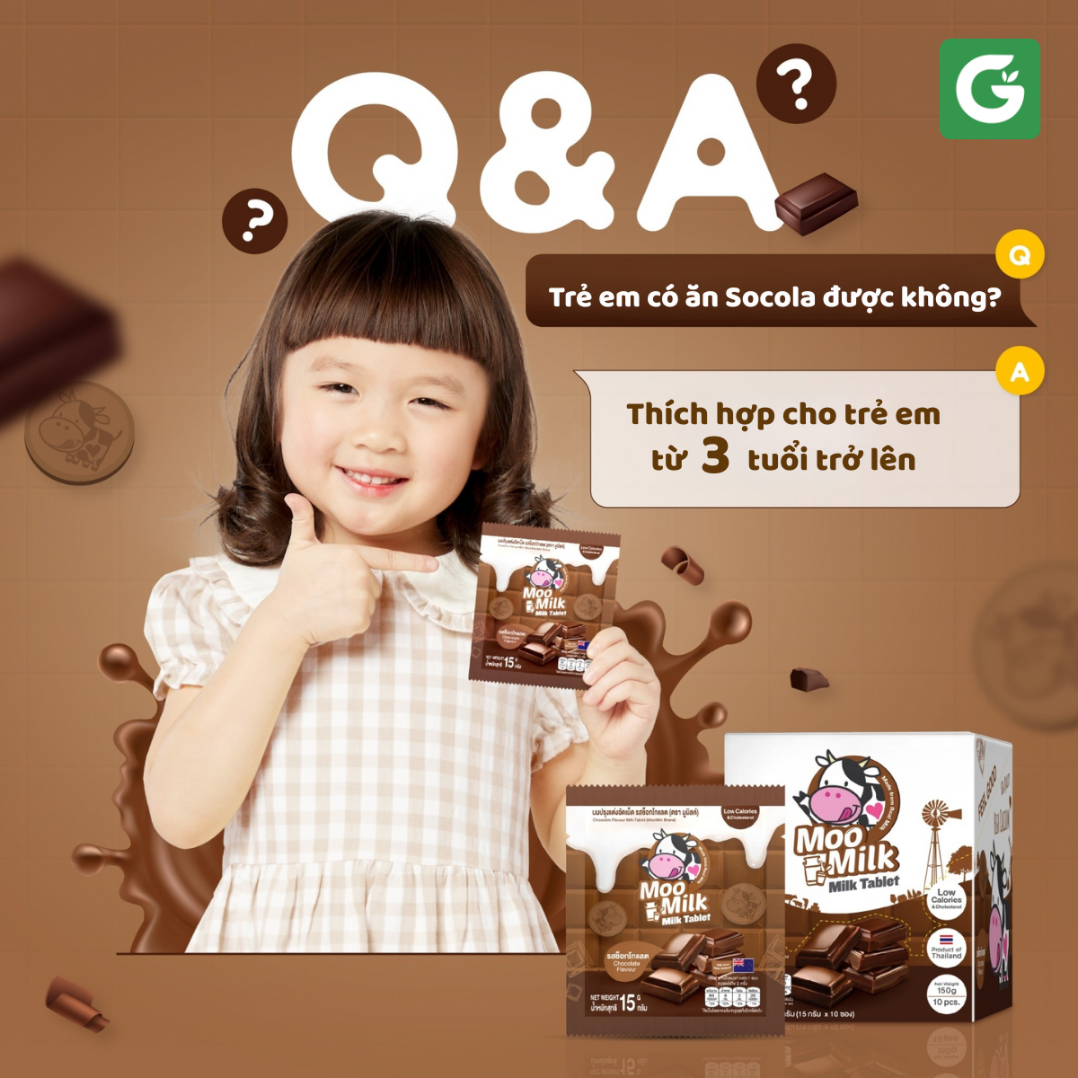 Kẹo Sữa Bò Moo Milk – Thơm Ngon, Bổ Dưỡng Từ Sữa New Zealand - Gói 25g [Hàng Thái Lan