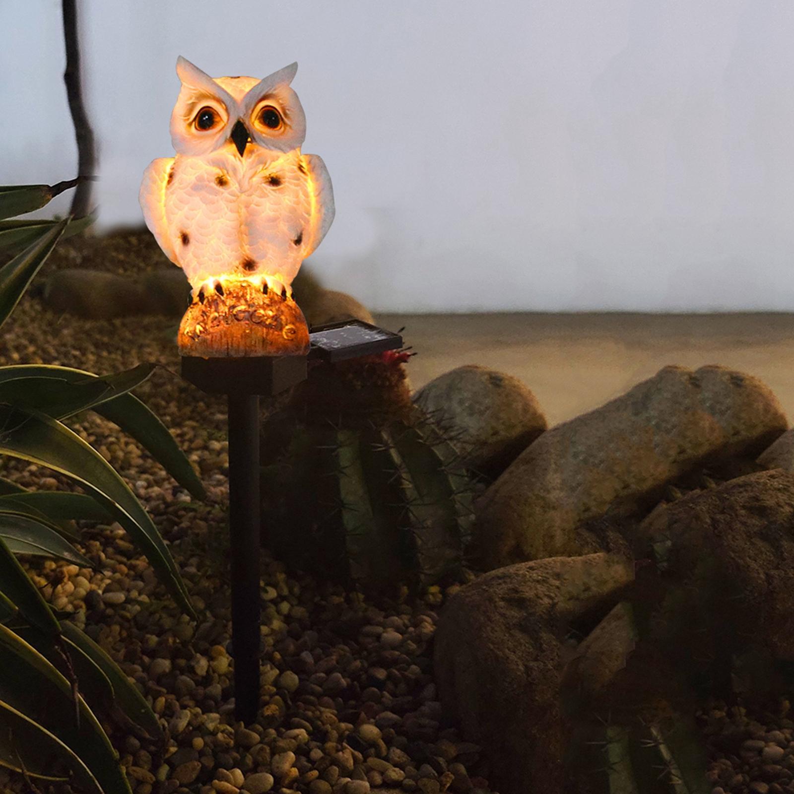 Garden Solar Powered Owl Lights Outdoor Backyard with Stake Deck Night Light