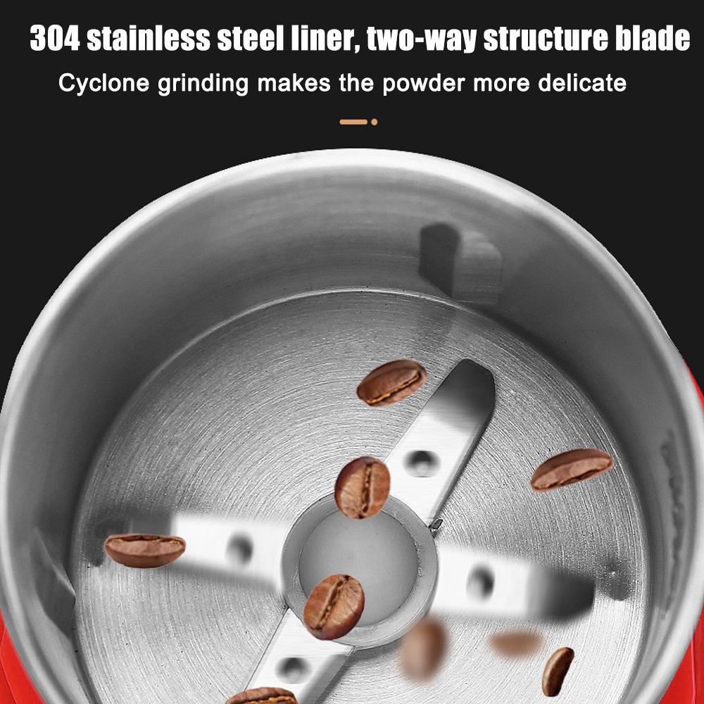 Portable Electric Coffee Grinder Household Mini Grain Small Spice Grinder Herb Grinder Stainless Steel Inner Liner