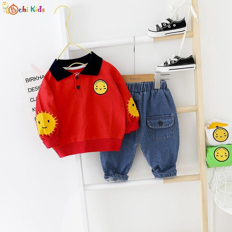 Set áo thun quần jean trẻ em , quần áo trẻ em từ 8 tháng đến 4 tuổi - B275
