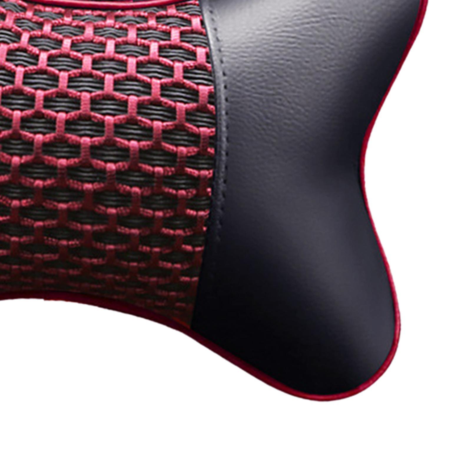 2 Headrest Artificial Leather Comfortable Car Pillow for Living Room