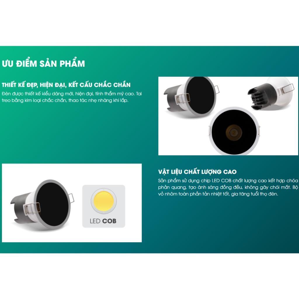Đèn led downlight âm trần Rạng Đông góc chiếu 24 độ đèn  AT41 86/12W