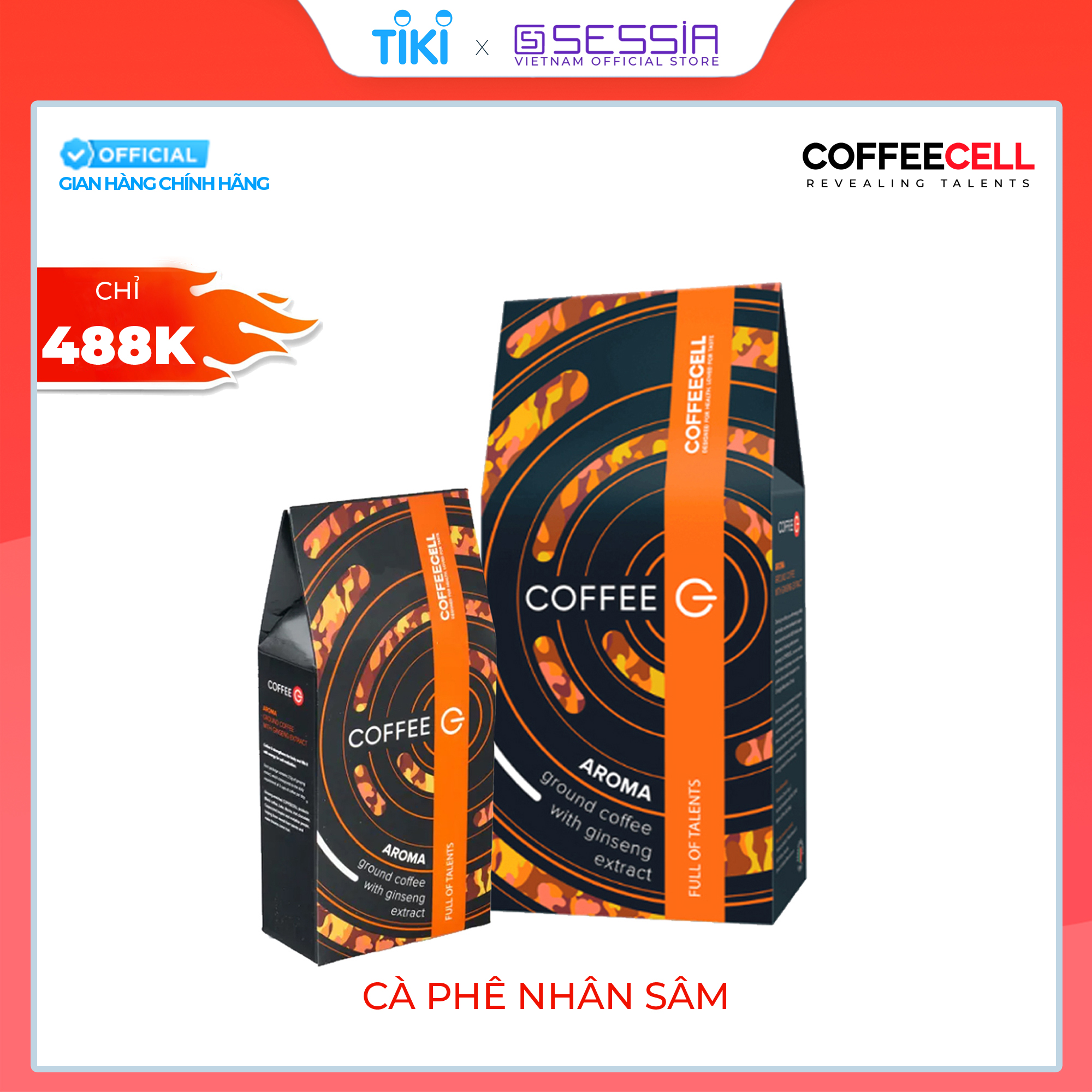[SỐC 488K] Cà phê Nhân sâm rang xay Coffee G Aroma / Arabica (Gói 250g) - COFFEECELL - Hàng Chính Hãng