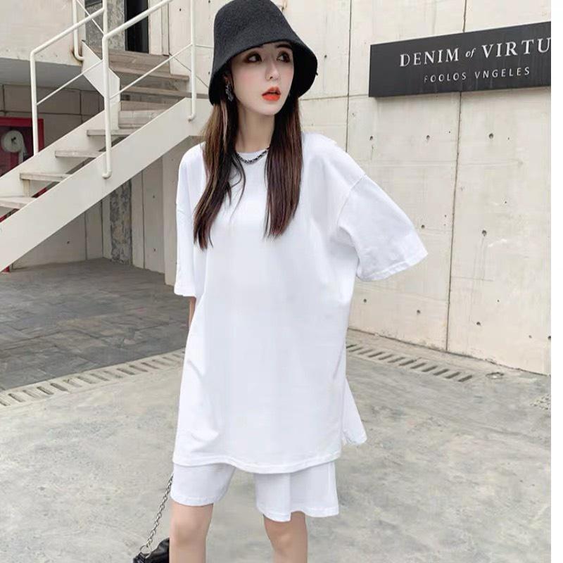 Bộ Thun Trơn Cộc Tay Dáng Rộng