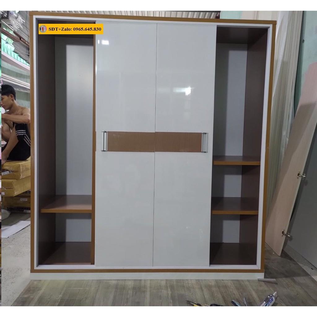 Tủ Nhựa Đài Loan 4 Cánh Cửa Lùa Màu Trắng 549