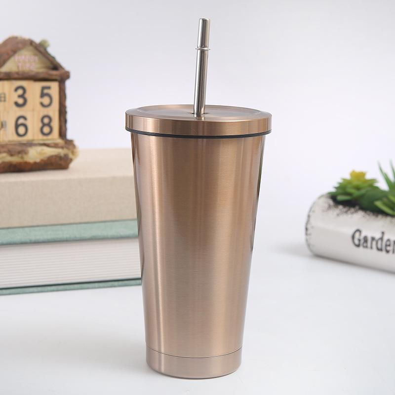 Phong Cách Mới Nhất Tùy Chỉnh Inox 304 Giữ Nhiệt Cốc 2 Lớp Hút Chân Không Công Suất Lớn Ống Hút Cốc Ô Tô Di Động Cà Phê Tặng Cốc
