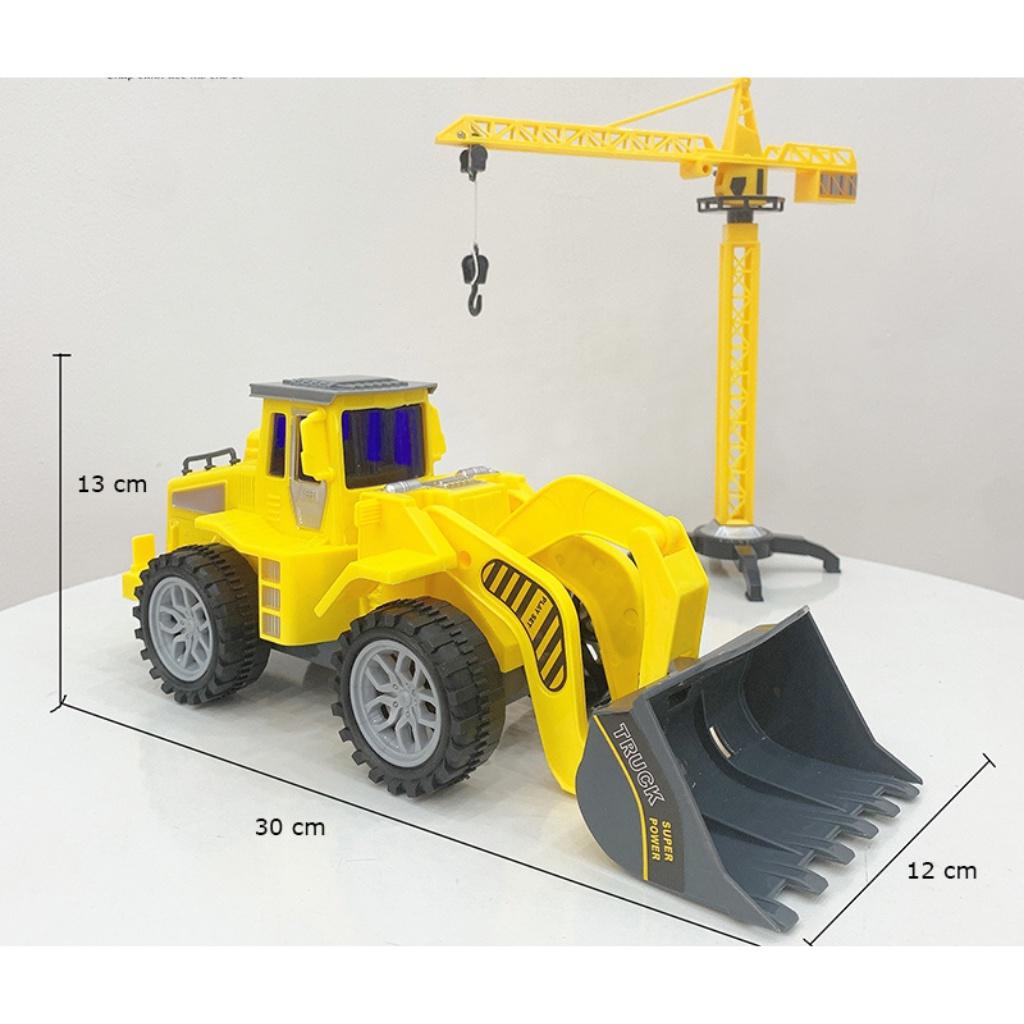 Bộ đồ chơi mô hình các loại xe cỡ lớn trẻ em ô tô tải, xe công trình, xe trộn, máy xúc, máy cẩu