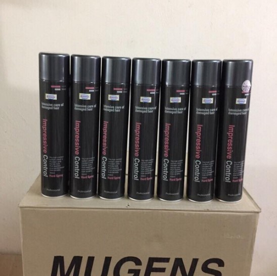 Gôm xịt tóc tạo kiểu siêu cứng, giữ nếp lâu Mugens Hair Spray Hàn Quốc 300ml + Lược