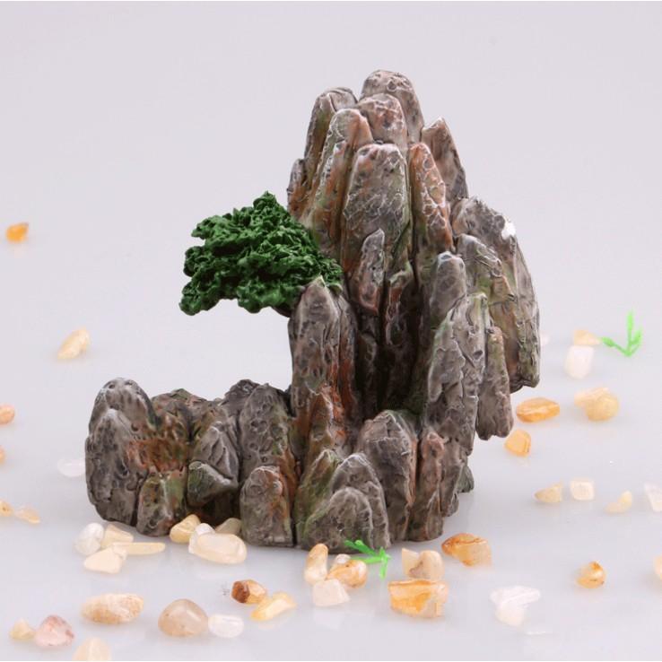 KHO-HN * Mô hình non bộ nhỏ 9 x 4.8 x 8.5cm có tạo hình cây xanh dùng trang trí tiểu cảnh, terrarium, DIY