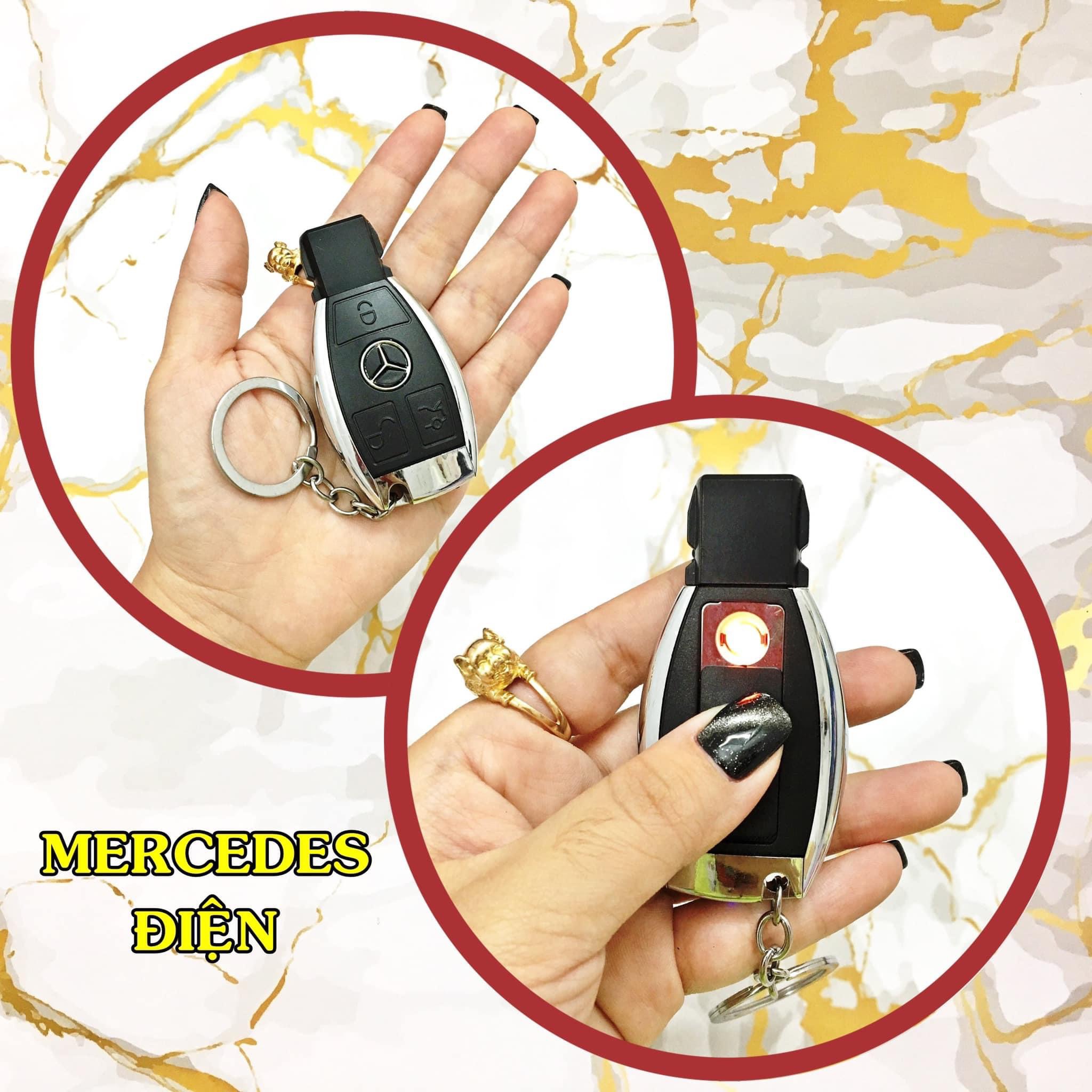 Hột quẹt bật lửa điện sạc usb móc khóa xe hơi MERCEDES fullbox - sạc điện