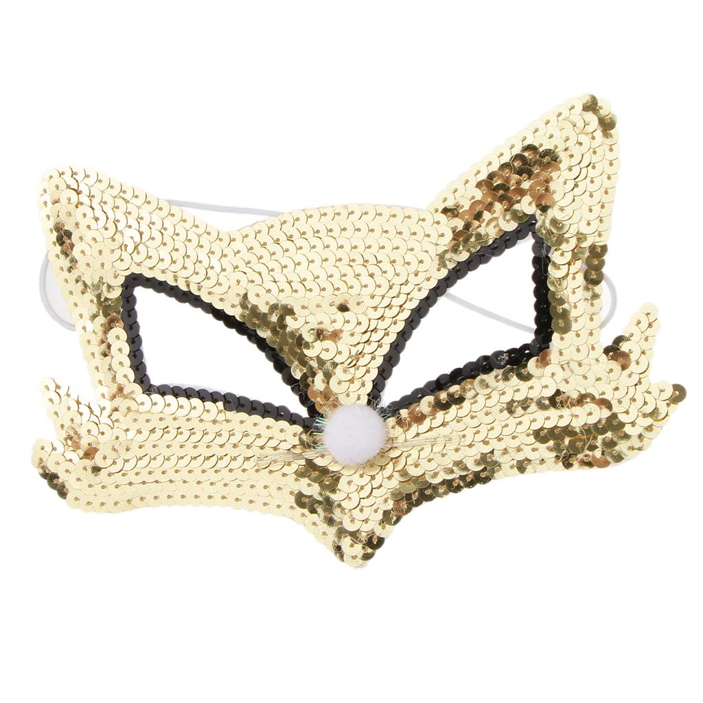 2xSequins lowrie Eye Half Face Mask Halloween Cosplay Party Fancy Dress Gold