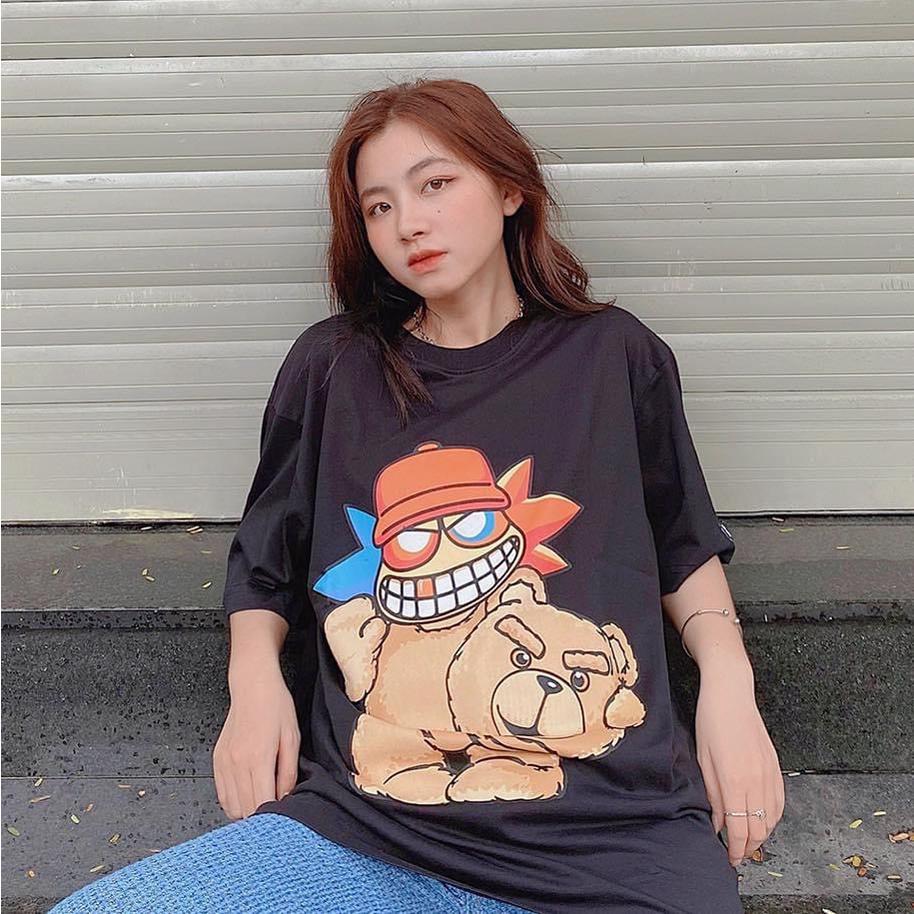 Áo thun unisex tay lỡ MOZZIE TED TEE vải dày mịn cực đẹp || Hany Shop