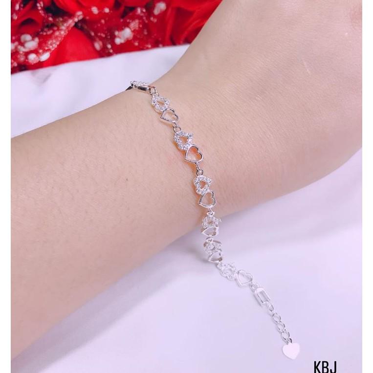Lắc tay bạc hình trái tim MS105