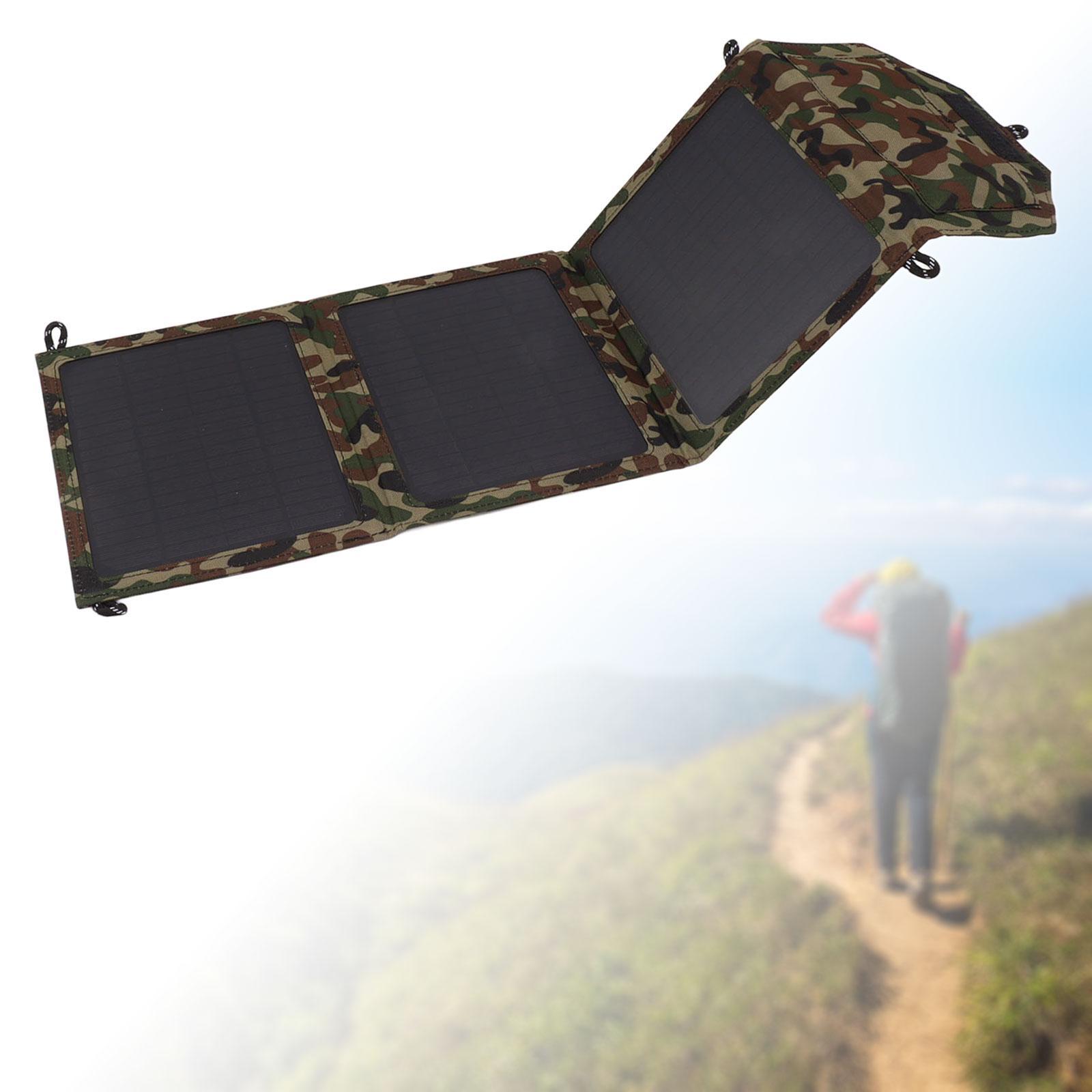Portable Solar Panel Dual USB 30W 18V 5V for Travel Charging Smartphone Fan