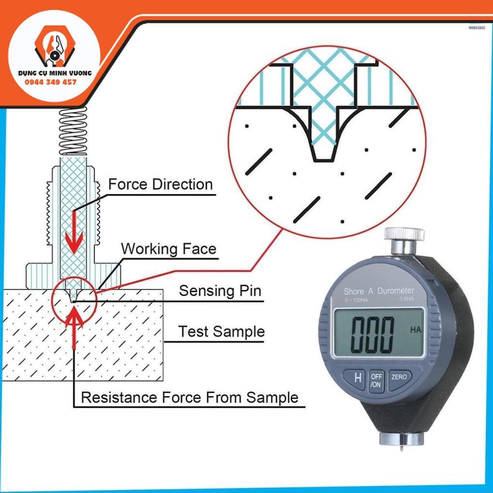 Máy kiểm tra độ cứng cao su silicone / nhựa - Máy Đo Độ Cứng Shore A 0-100HA Với Màn Hình LCD kỹ thuật số