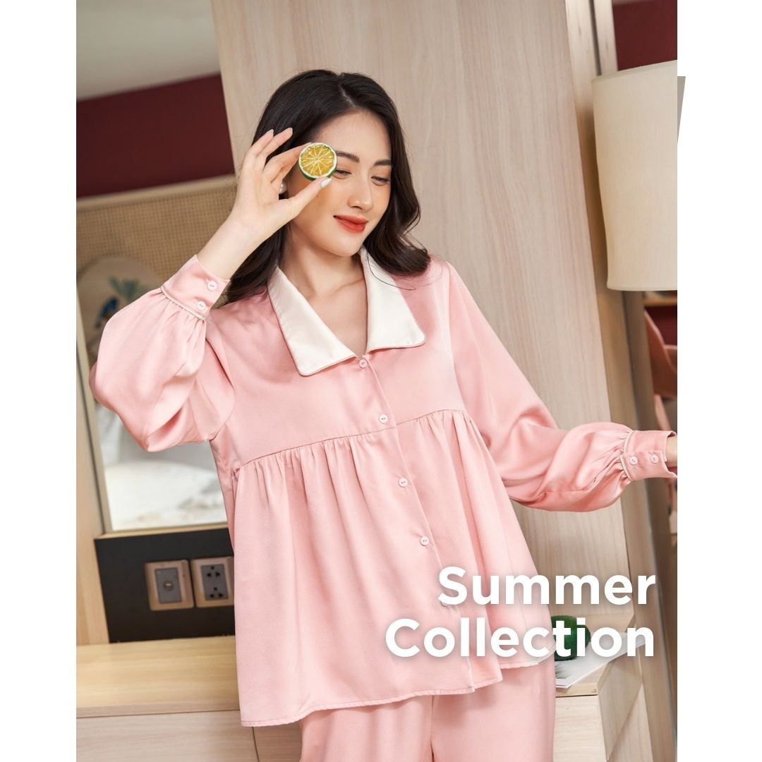Bộ Đồ Bầu Và Sau Sinh Chất Liệu Lụa Ngọc Trai B277 Mặc Hè Cực Mát