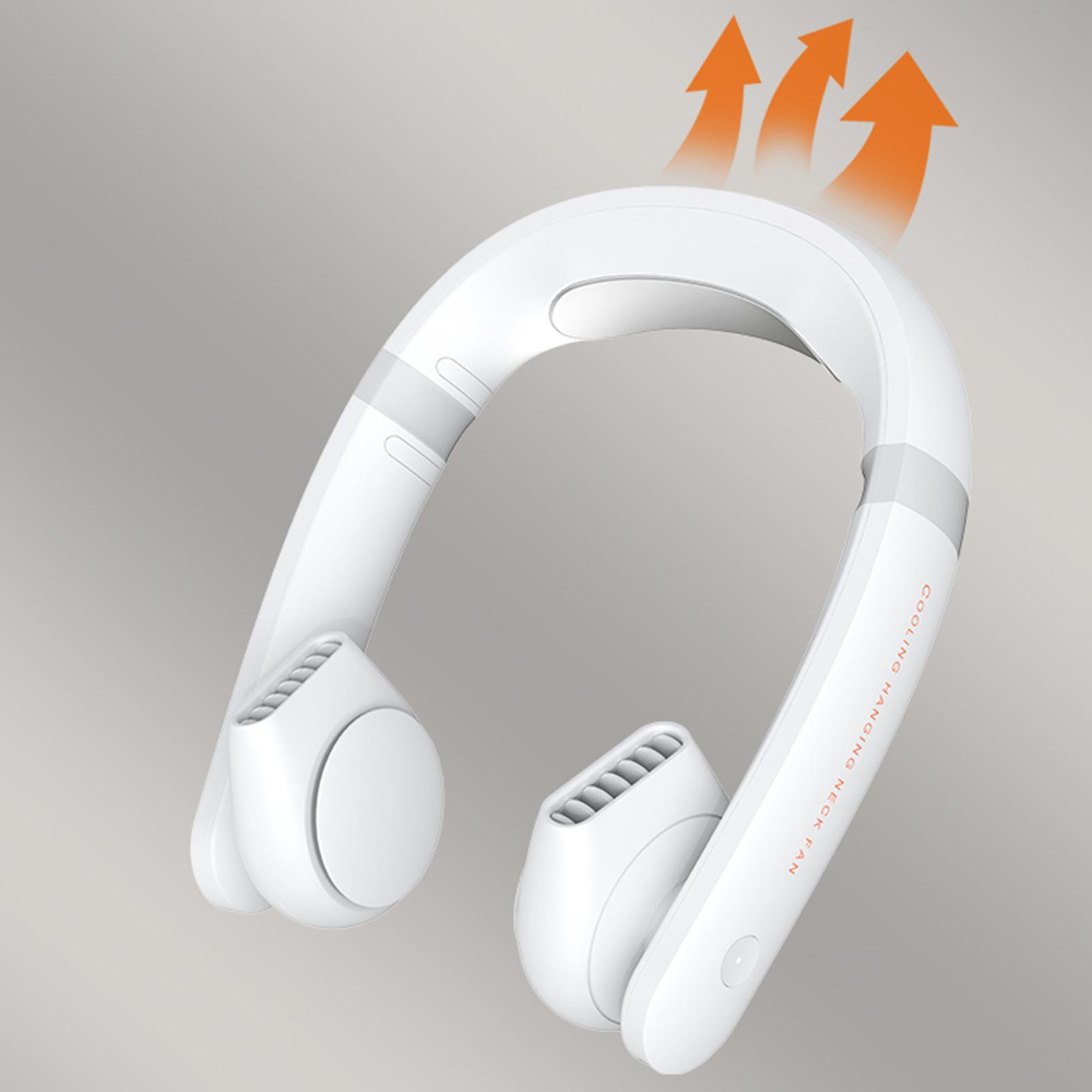 Portable USB Rechargeable Neckband Cooling Fan Neck Hanging Fan With Headset