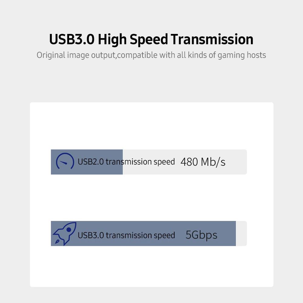 NK-X6 HDMI to USB3.0 Video Capture Card 4K 1080P HDMI 2-in-1 Switcher&Audio Compatible with PS4/XBOX/Recording/Live
