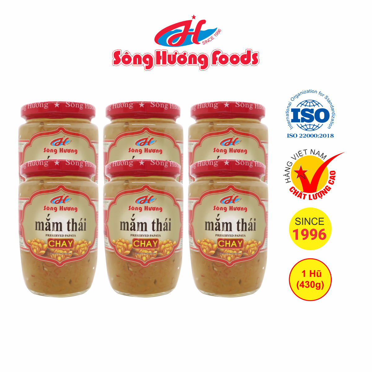 6 Hũ Mắm Thái Chay Sông Hương Foods Hũ 430g