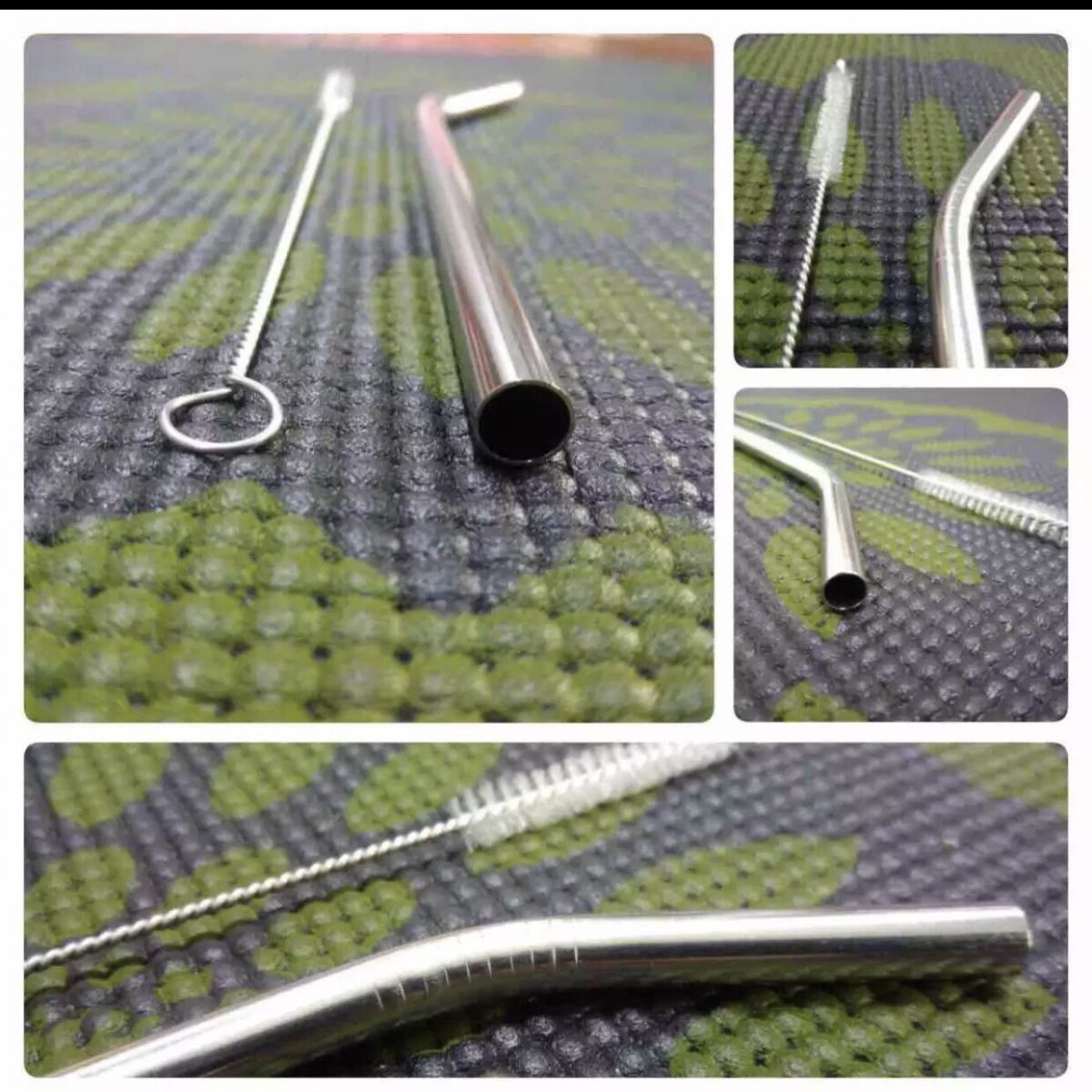 Set 3 Món Gồm 2 Ống Hút Và 1 Cọ Rửa Thép Không Rỉ Sus 304 Tiện Dụng