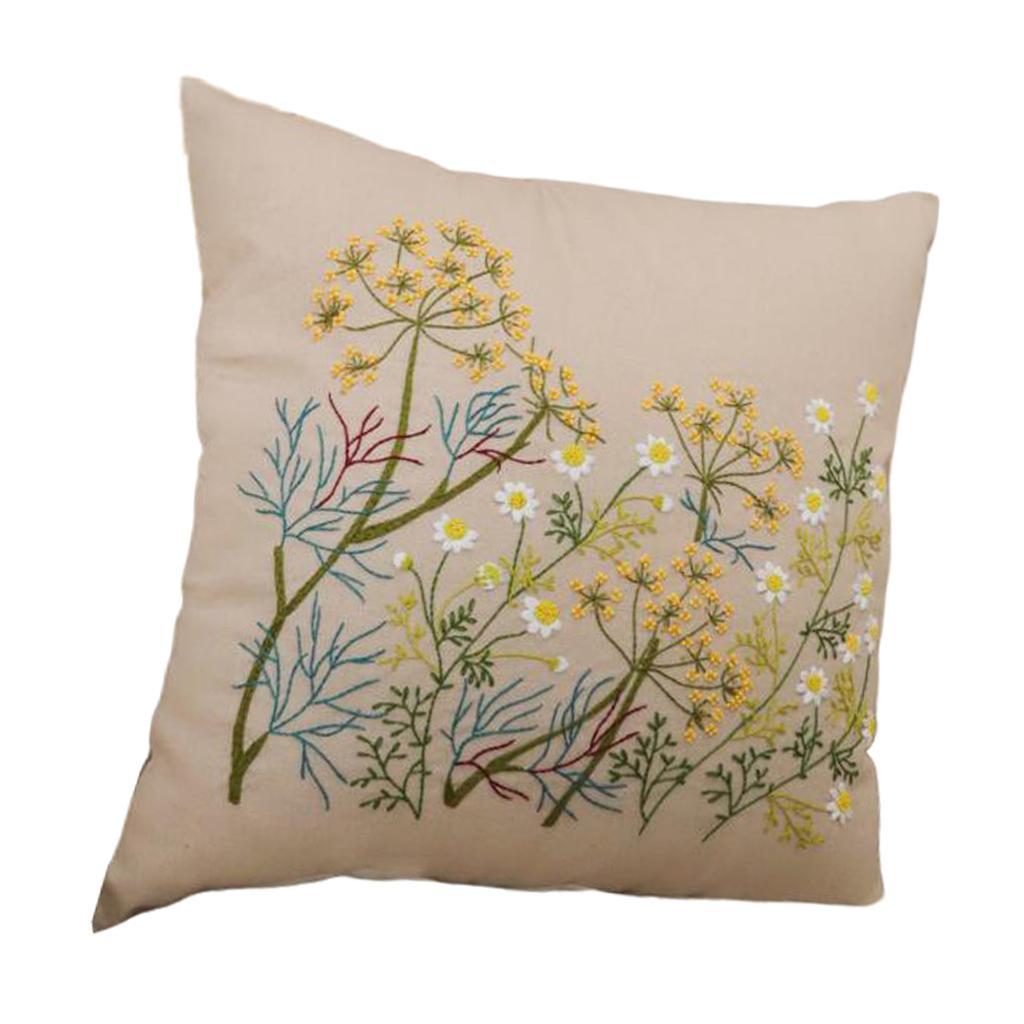 DIY Embroidery Kit Pillow Case Handmade For Beginners