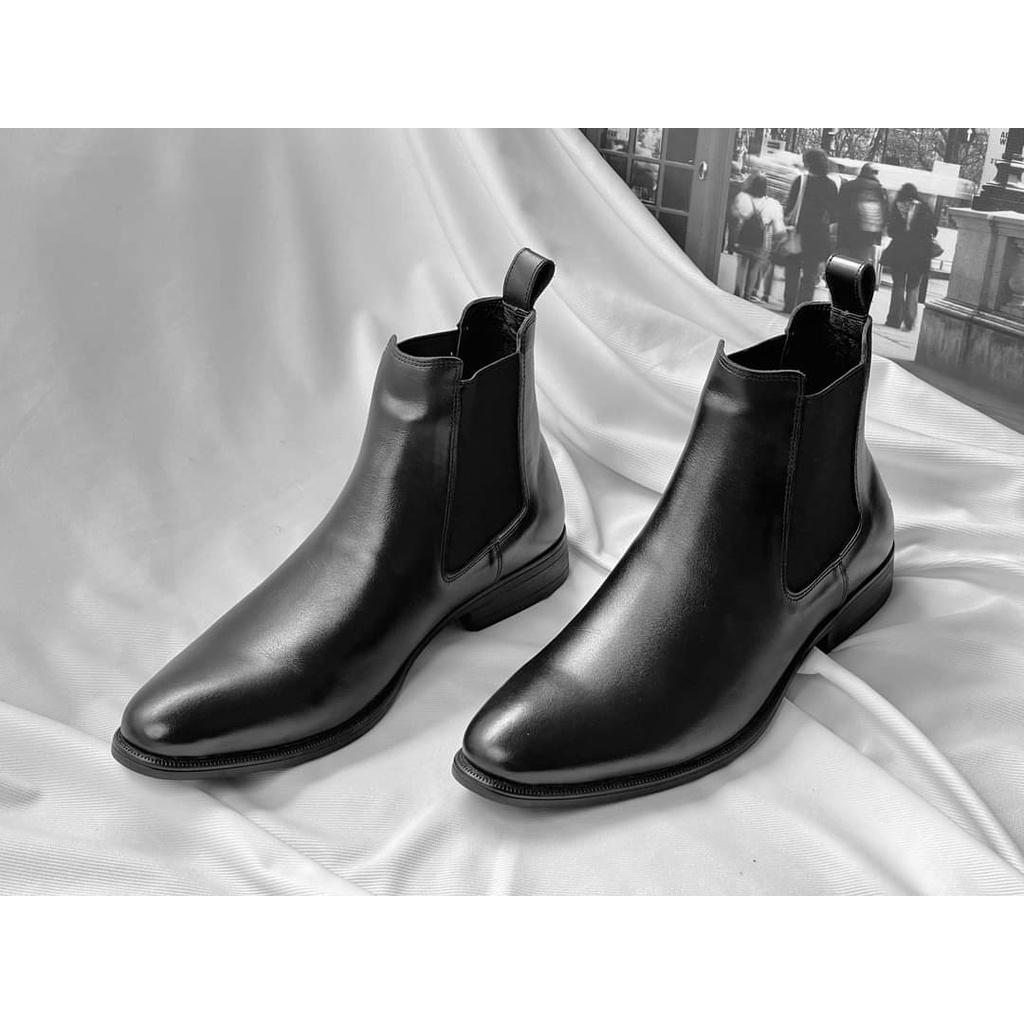 Giày Boot Nam - Chelsea Boots Da Bóng - Giày cao cổ nam